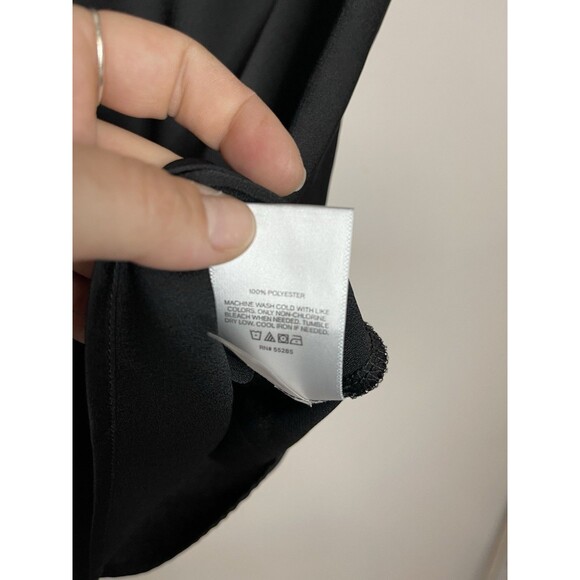 Express Women's Small Black Satin Short Sleeve Blouse Top - Picture 4 of 6